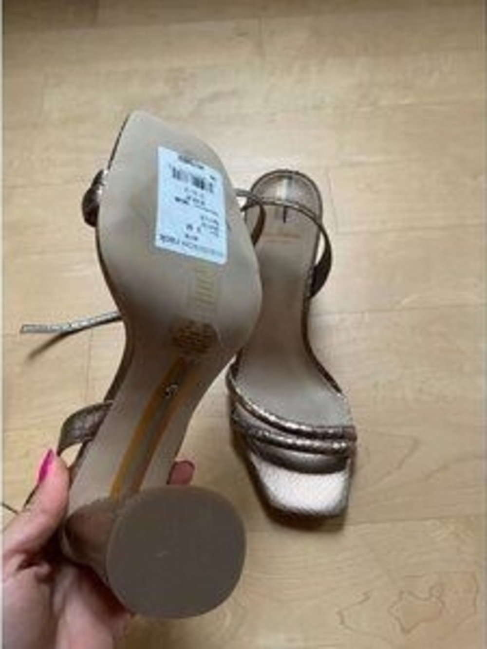 Nordstrom Metallic Bronze Strappy Heeled Sandals - Picture 6 of 7